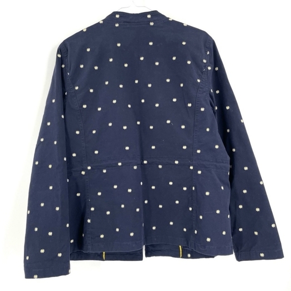 Boden Carly Utility Jacket Embroidered Star Daisies Navy Blue US 6 - Picture 3 of 6